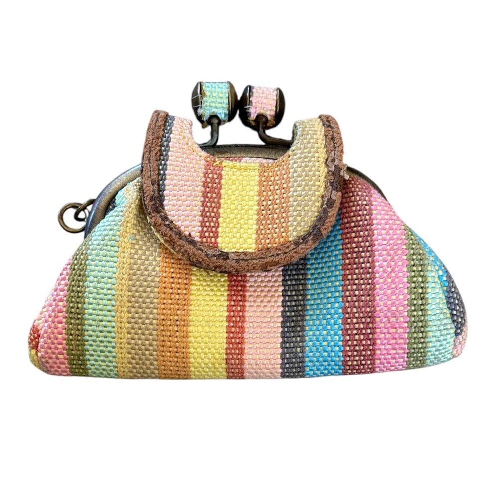 Multicolor Striped Coin Purse